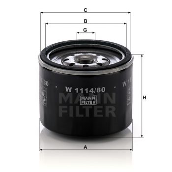 FILTRO ACEITE MANN FILTER W 1114/80