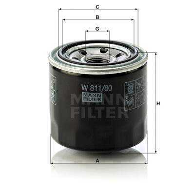 FILTRO ACEITE MANN FILTER W 811/80 - W 818/8