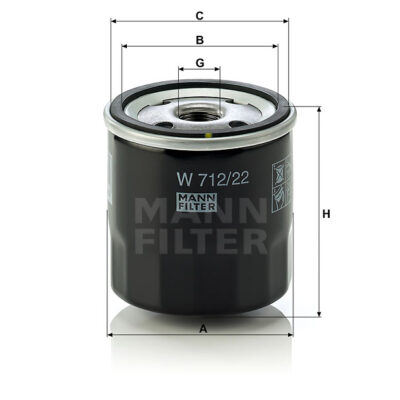 FILTRO ACEITE MANN FILTER W 712/22 - equivalente W 712/75 – W 712/12 OEM: 94632619
