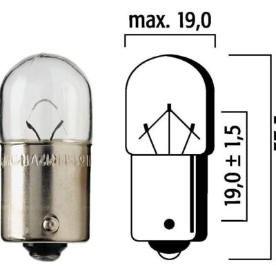 FLOSSER - AMPOLLETA 12V 10W / 1 CONTACTO / GLOBO CHICO / BASE BA15s / 67 / OEM: 14025