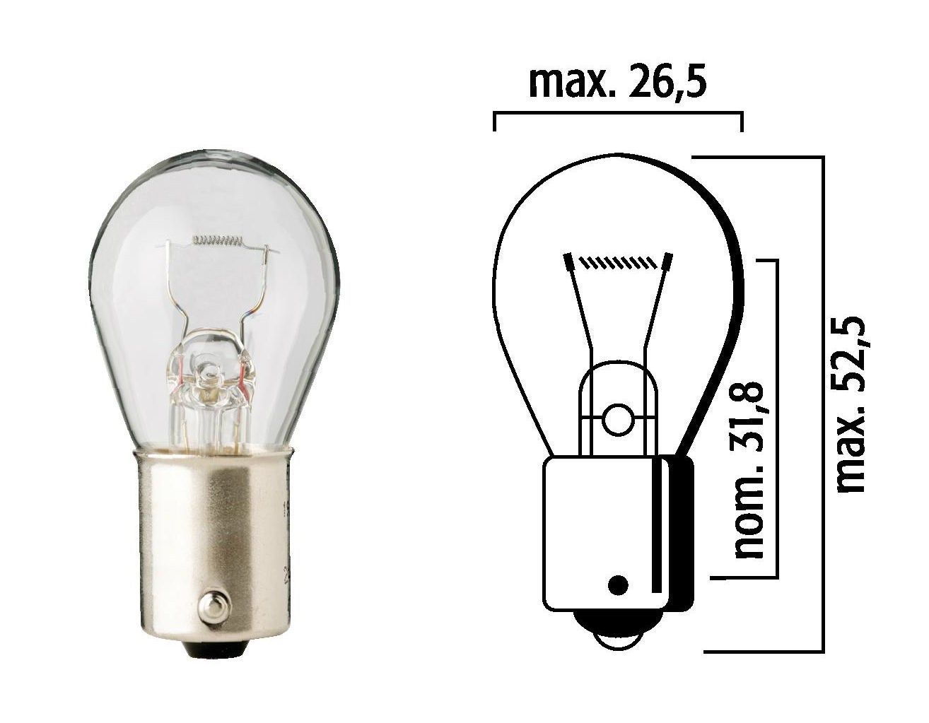 FLOSSER - AMPOLLETA 12V 21W / BASE BA15s / 1 CONTACTO / 93 / 1141 / OEM: 6671