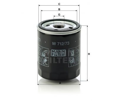 FILTRO ACEITE MANN FILTER W 712/73 LONG LIFE EQUIVALENTE W 712/19