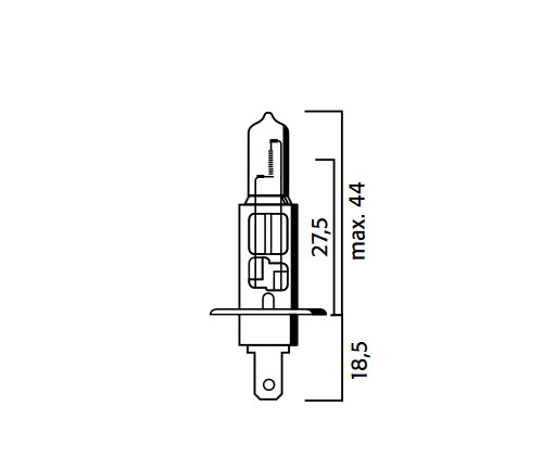 FLOSSER - AMPOLLETA HALOGENA H1 / 12V/55W / S/ CHICOTE / BASE P14,5s / H1 / OEM: 3021 - Imagen 2