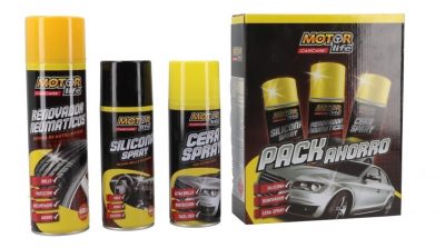 Motorlife -  Triple Pack - Silicona 450 cc + Renovador de neumáticos 650 cc + Cera Spray 400 cc