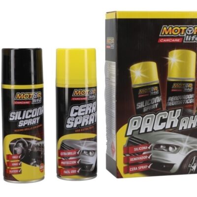 Motorlife - Triple Pack - Silicona 450 cc + Renovador de neumáticos 650 cc + Cera Spray 400 cc