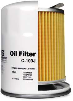 FILTRO ACEITE JS ASAKASHI C109J - W 927/8 - W 930/26 HYUNDAI H100-PORTER/KIA PREGIO-FRONTIER 3.0/MITSUBISHI L200 DIESEL 0K551-14-302